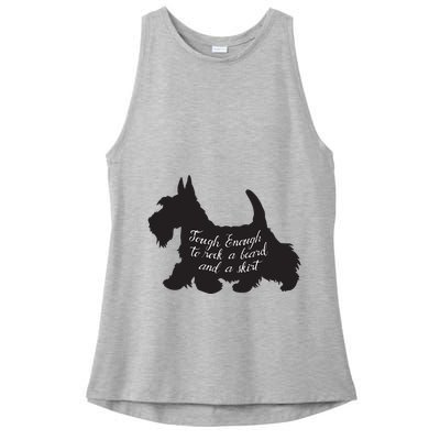 Scottish Terrier Tough Enough To Rock A Beard And A Skirt Ladies PosiCharge Tri-Blend Wicking Tank