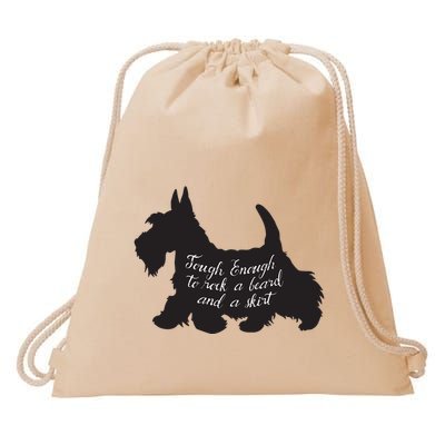 Scottish Terrier Tough Enough To Rock A Beard And A Skirt Drawstring Bag