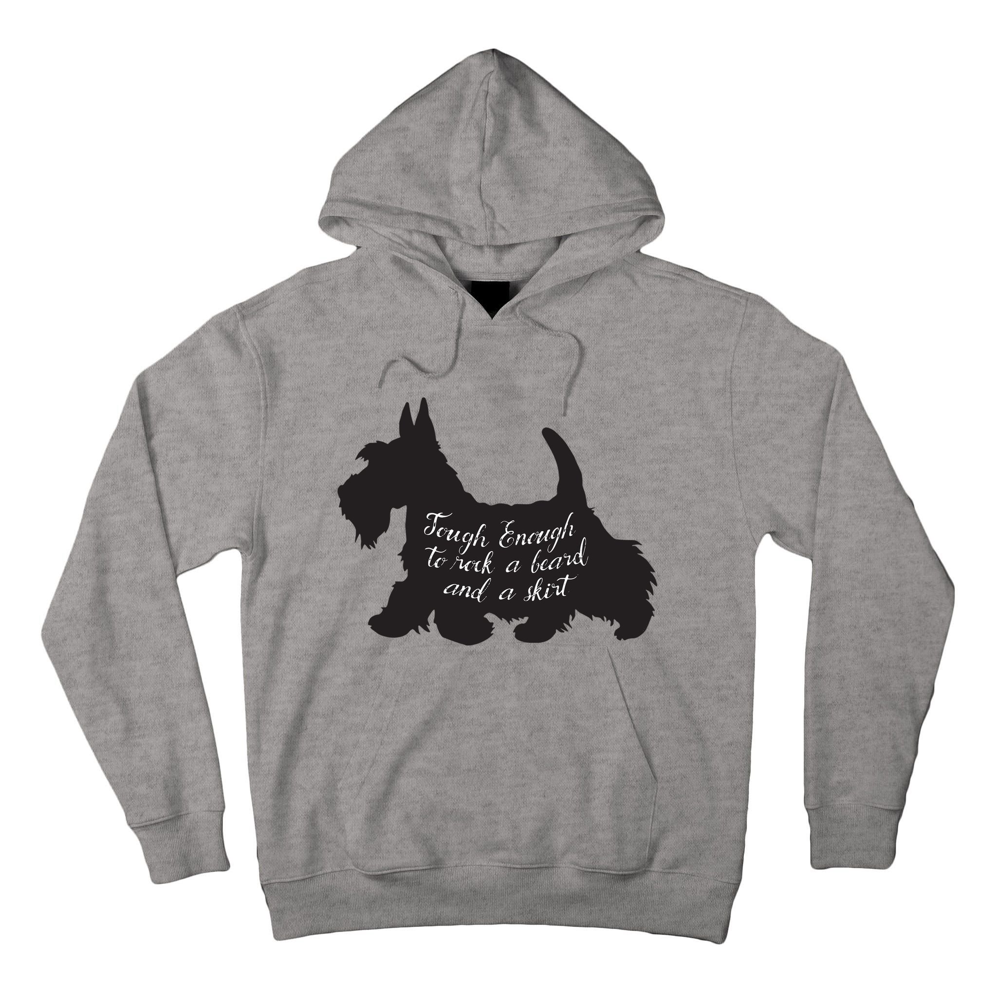 Scottish Terrier Tough Enough To Rock A Beard And A Skirt Tall Hoodie