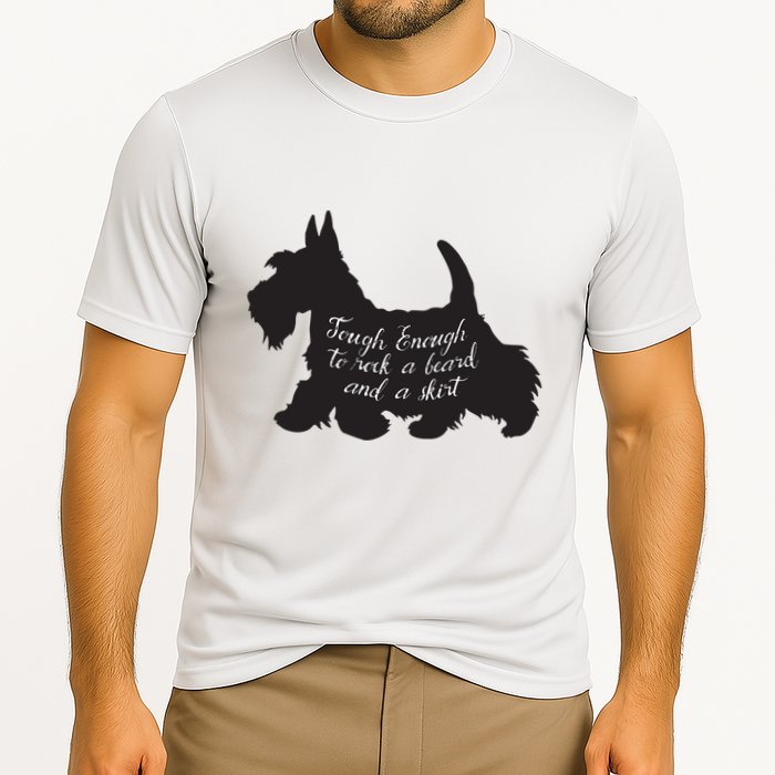 Scottish Terrier Tough Enough To Rock A Beard And A Skirt Cooling Performance Crew T-Shirt