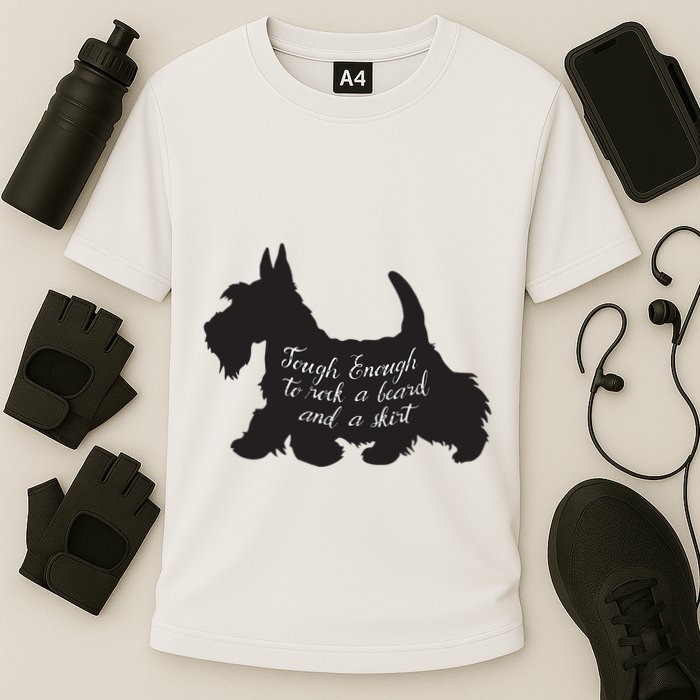 Scottish Terrier Tough Enough To Rock A Beard And A Skirt Cooling Performance Crew T-Shirt