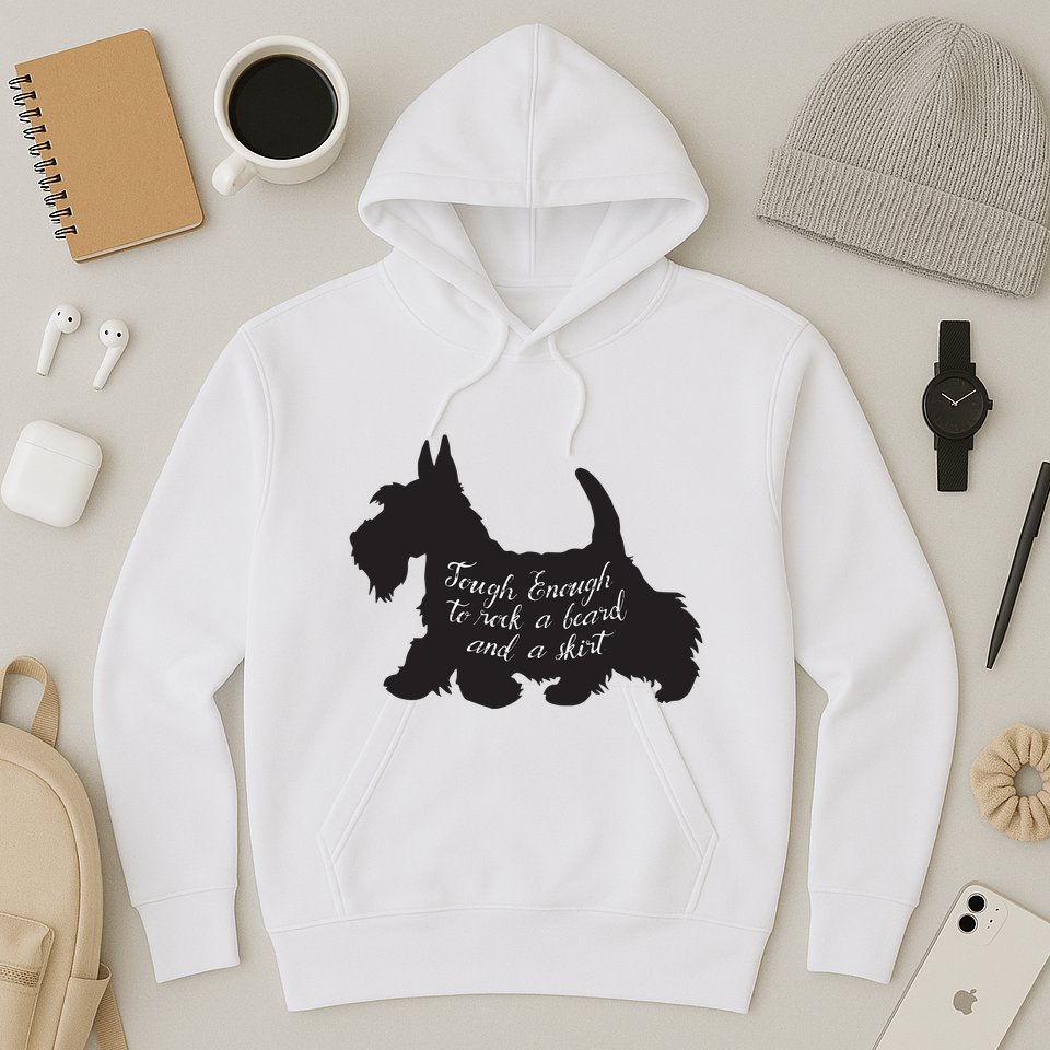 Scottish Terrier Tough Enough To Rock A Beard And A Skirt Hoodie