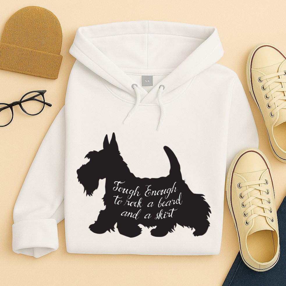 Scottish Terrier Tough Enough To Rock A Beard And A Skirt Hoodie
