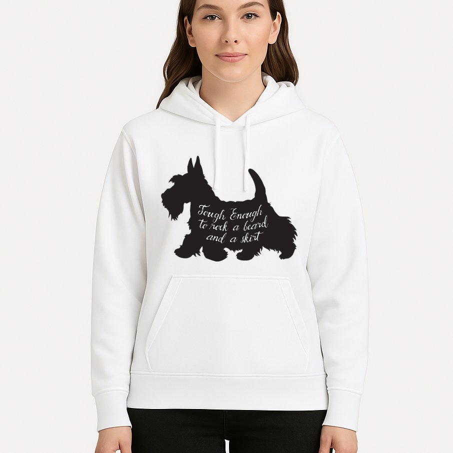 Scottish Terrier Tough Enough To Rock A Beard And A Skirt Hoodie