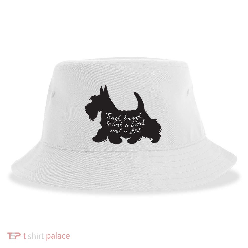 Scottish Terrier Tough Enough To Rock A Beard And A Skirt Sustainable Bucket Hat