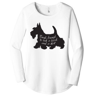 Scottish Terrier Tough Enough To Rock A Beard And A Skirt Women's Perfect Tri Tunic Long Sleeve Shirt