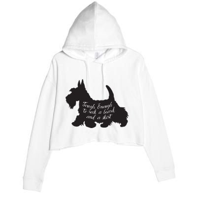Scottish Terrier Tough Enough To Rock A Beard And A Skirt Crop Fleece Hoodie