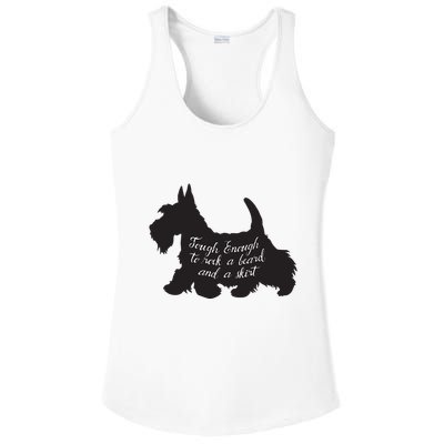 Scottish Terrier Tough Enough To Rock A Beard And A Skirt Ladies PosiCharge Competitor Racerback Tank