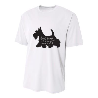 Scottish Terrier Tough Enough To Rock A Beard And A Skirt Youth Performance Sprint T-Shirt
