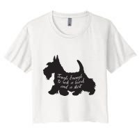 Scottish Terrier Tough Enough To Rock A Beard And A Skirt Women's Crop Top Tee
