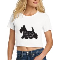 Scottish Terrier Tough Enough To Rock A Beard And A Skirt Women's Crop Top Tee