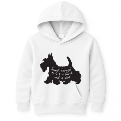 Scottish Terrier Tough Enough To Rock A Beard And A Skirt Kids Hoodie