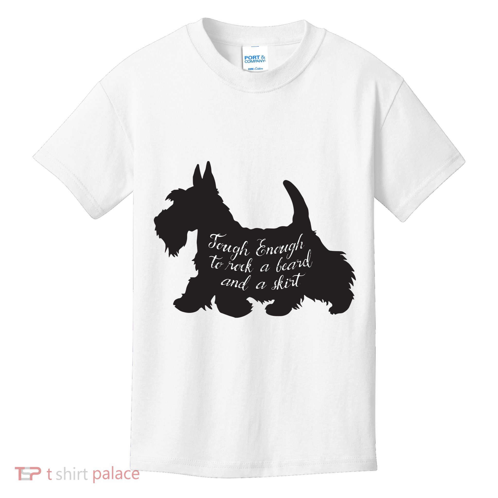 Scottish Terrier Tough Enough To Rock A Beard And A Skirt Kids T-Shirt