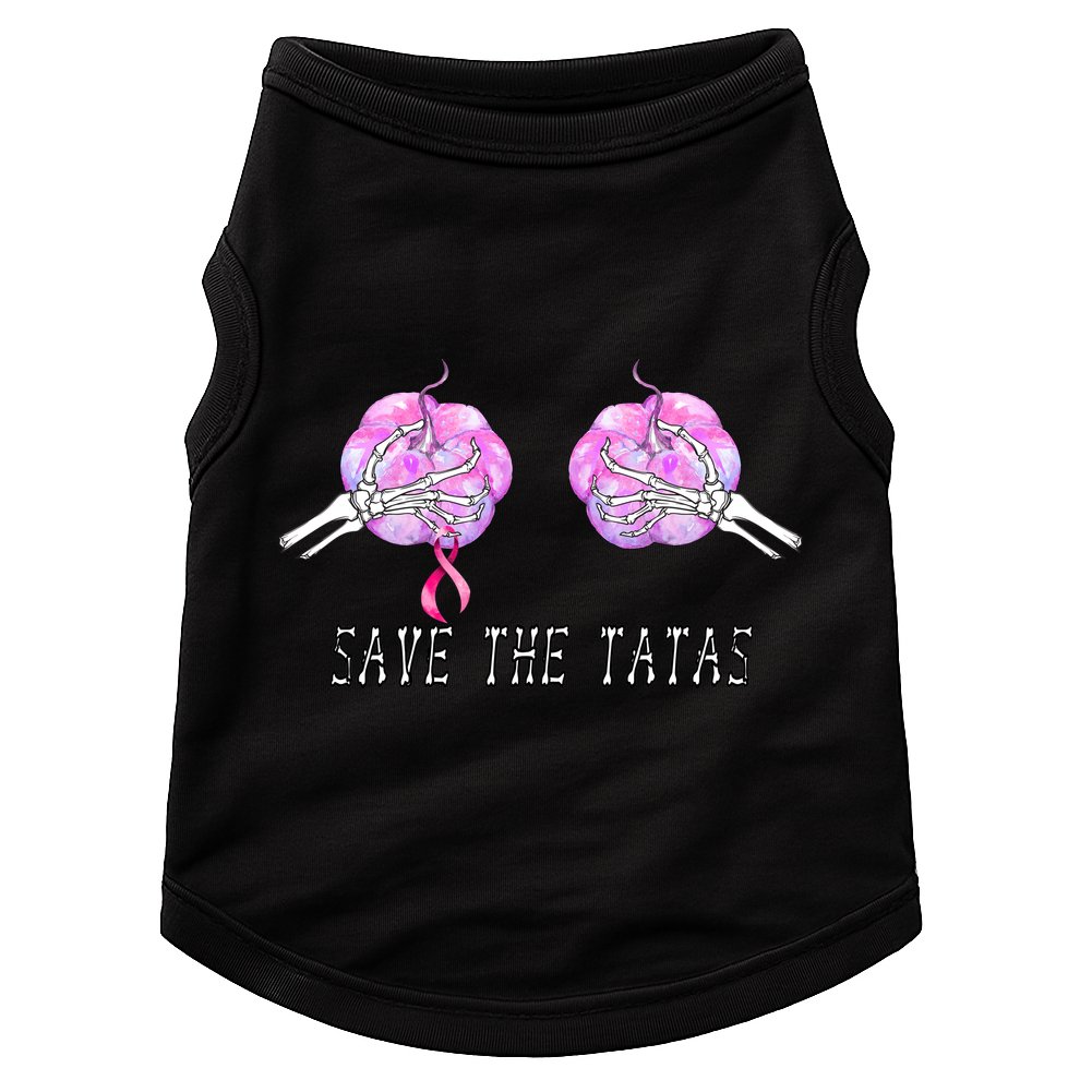 Save The TaTas Halloween Breast Cancer Awareness Doggie Tank