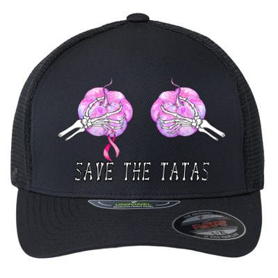 Save The TaTas Halloween Breast Cancer Awareness Flexfit Unipanel Trucker Cap