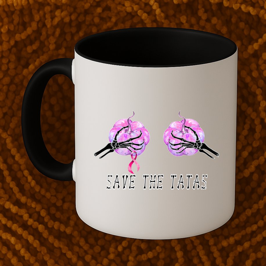 Save The TaTas Halloween Breast Cancer Awareness Mug