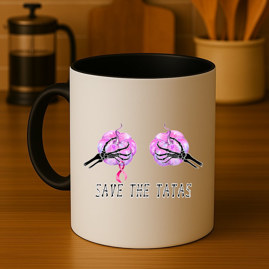 Save The TaTas Halloween Breast Cancer Awareness Mug