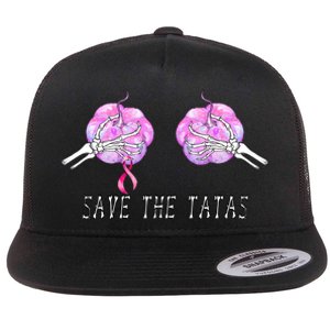 Save The TaTas Halloween Breast Cancer Awareness Flat Bill Trucker Hat