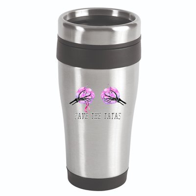 Save The TaTas Halloween Breast Cancer Awareness 16oz Travel Tumbler