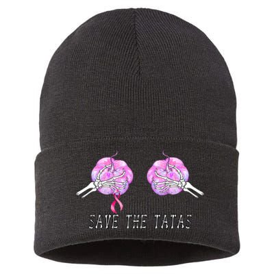 Save The TaTas Halloween Breast Cancer Awareness Sustainable Knit Beanie