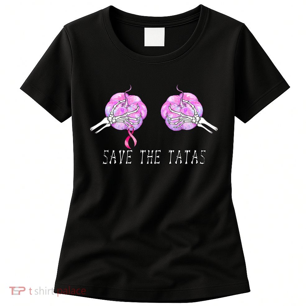 Save The TaTas Halloween Breast Cancer Awareness Womens T-Shirt