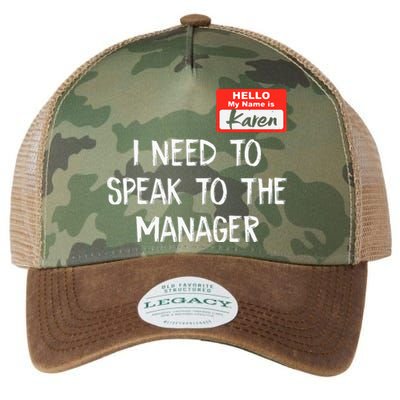 Speak to the Manager Funny Karen Halloween Costume Legacy Tie Dye Trucker Hat