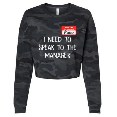 Speak to the Manager Funny Karen Halloween Costume Cropped Pullover Crew