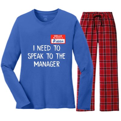 Speak to the Manager Funny Karen Halloween Costume Women's Long Sleeve Flannel Pajama Set 