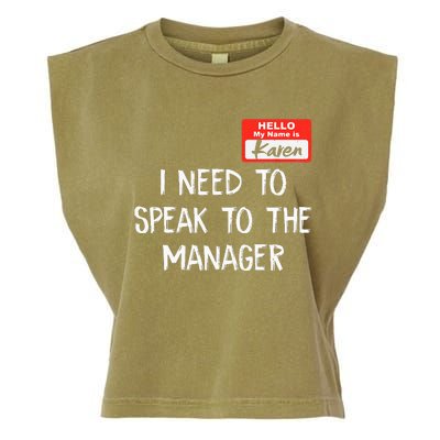 Speak to the Manager Funny Karen Halloween Costume Garment-Dyed Women's Muscle Tee