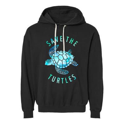 Save The Turtles Sea Turtle Tie Dye Ocean Wildlife Earth Day Garment-Dyed Fleece Hoodie