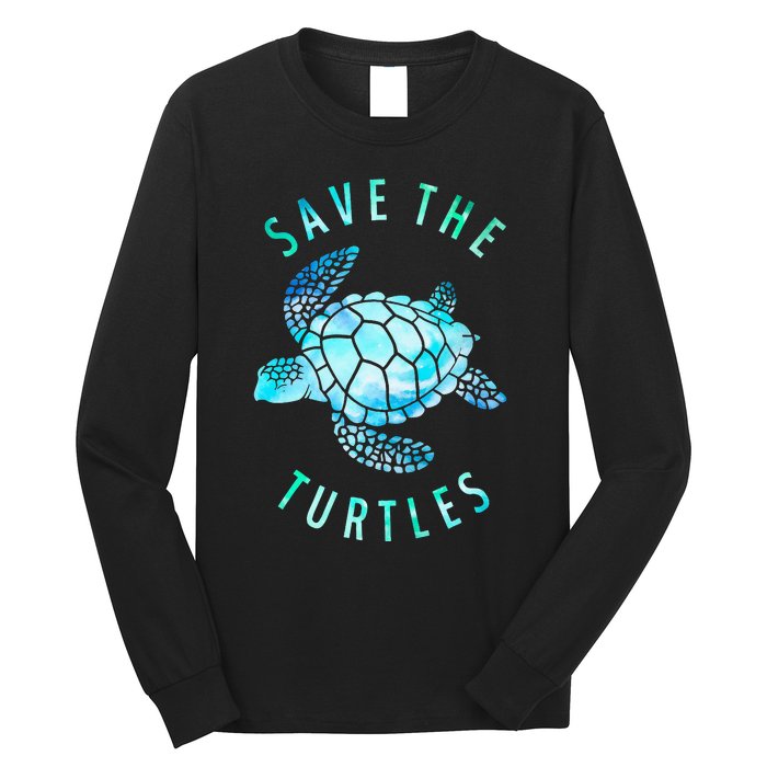 Save The Turtles Sea Turtle Tie Dye Ocean Wildlife Earth Day Long Sleeve Shirt