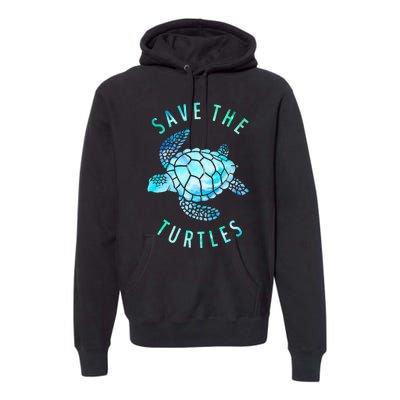 Save The Turtles Sea Turtle Tie Dye Ocean Wildlife Earth Day Premium Hoodie