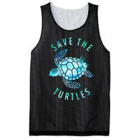 Save The Turtles Sea Turtle Tie Dye Ocean Wildlife Earth Day Mesh Reversible Basketball Jersey Tank