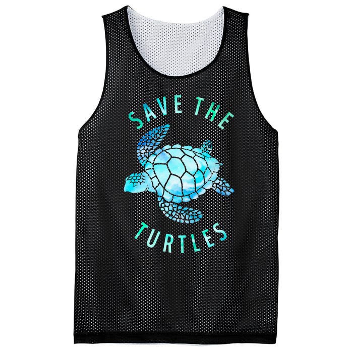 Save The Turtles Sea Turtle Tie Dye Ocean Wildlife Earth Day Mesh Reversible Basketball Jersey Tank