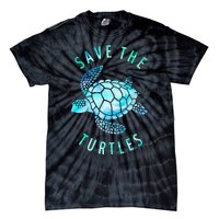 Save The Turtles Sea Turtle Tie Dye Ocean Wildlife Earth Day Tie-Dye T-Shirt