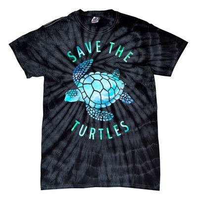 Save The Turtles Sea Turtle Tie Dye Ocean Wildlife Earth Day Tie-Dye T-Shirt