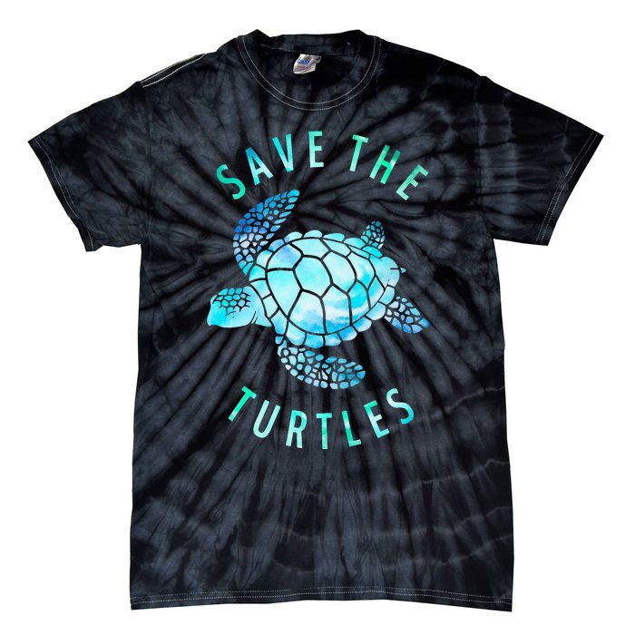 Save The Turtles Sea Turtle Tie Dye Ocean Wildlife Earth Day Tie-Dye T-Shirt