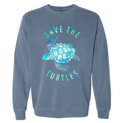 Save The Turtles Sea Turtle Tie Dye Ocean Wildlife Earth Day Garment-Dyed Sweatshirt