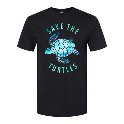 Save The Turtles Sea Turtle Tie Dye Ocean Wildlife Earth Day Softstyle CVC T-Shirt