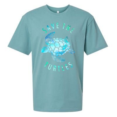 Save The Turtles Sea Turtle Tie Dye Ocean Wildlife Earth Day Sueded Cloud Jersey T-Shirt