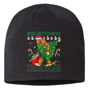 Squatching Through The Snow Squatch Santa Bigfoot Christmas Sustainable Beanie