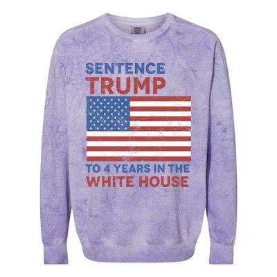 Sentence Trump To 4 Years In The White House Funny Gift Colorblast Crewneck Sweatshirt