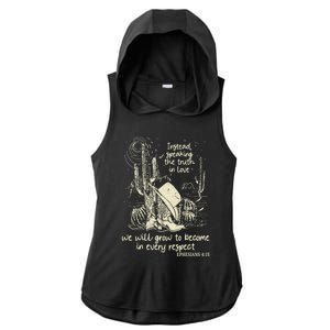 Speaking The Truth In Love Inspirational Christian Cow Gift Ladies PosiCharge Tri-Blend Wicking Draft Hoodie Tank