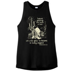 Speaking The Truth In Love Inspirational Christian Cow Gift Ladies PosiCharge Tri-Blend Wicking Tank