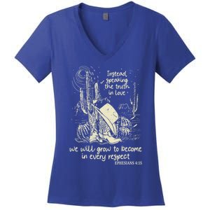 Speaking The Truth In Love Inspirational Christian Cow Gift Women's V-Neck T-Shirt