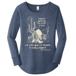 Speaking The Truth In Love Inspirational Christian Cow Gift Women's Perfect Tri Tunic Long Sleeve Shirt