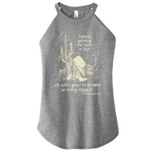 Speaking The Truth In Love Inspirational Christian Cow Gift Women's Perfect Tri Rocker Tank