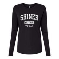 Shiner Texas Tx Vintage Sports Established Womens Cotton Relaxed Long Sleeve T-Shirt