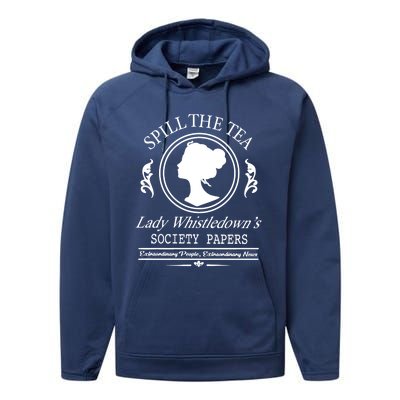 Spill The Tea Lady Whistledowns Performance Fleece Hoodie