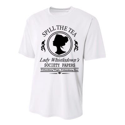 Spill The Tea Lady Whistledowns Performance Sprint T-Shirt